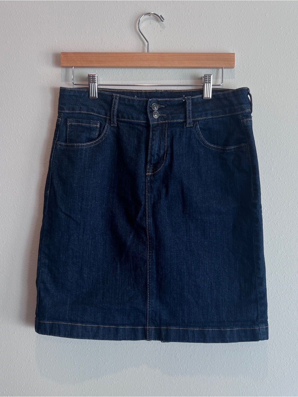 Old Navy Denim Skirt Womens Size 8 Dark Wash Blue Jean Pencil Straight Casual